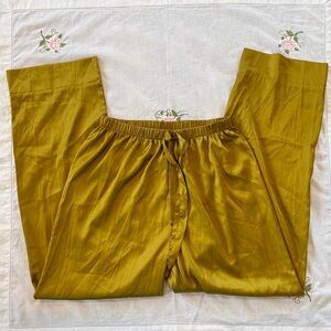 Satin Pants in Gold Mustard